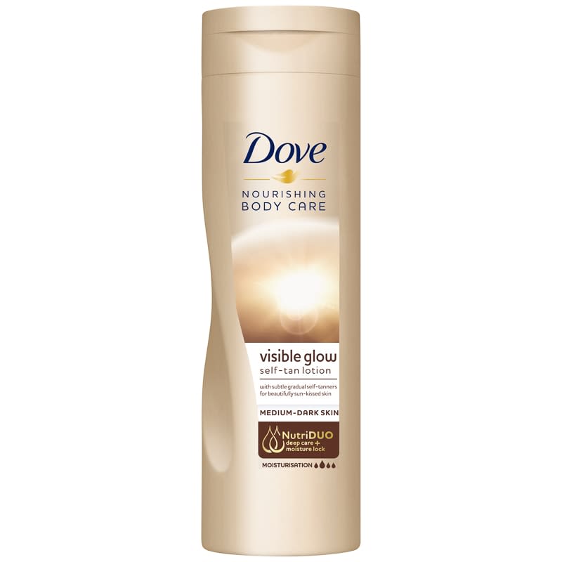 Dove Visible Glow Gradual Self-Tan Body Lotion Medium to Dark